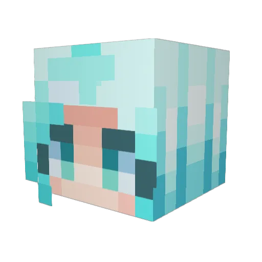Myyuk Minecraft avatar head, 3D render