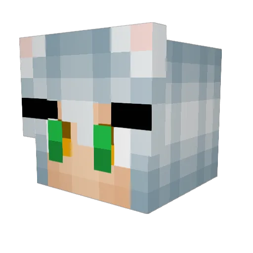 Myzintine Minecraft avatar head, 3D render