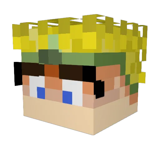 Myztika Minecraft avatar head, 3D render