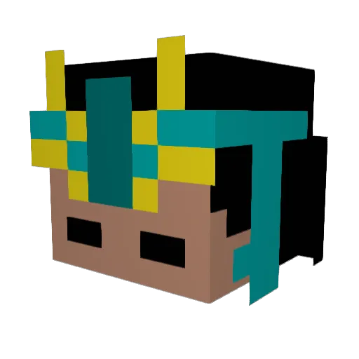 MzGN Minecraft avatar head, 3D render
