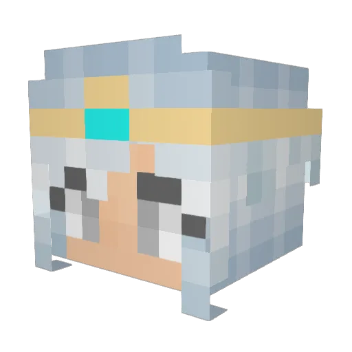 Mzain Minecraft avatar head, 3D render