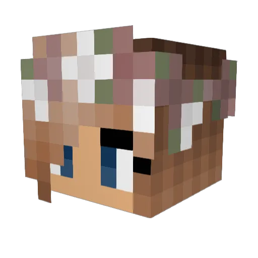 Mzerie Minecraft avatar head, 3D render