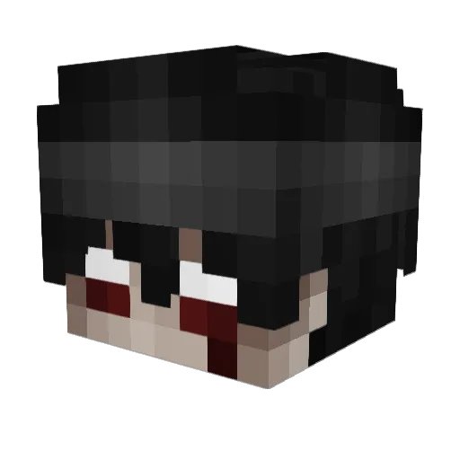 Mznta Minecraft avatar head, 3D render