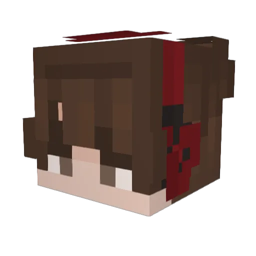 N0377 Minecraft avatar head, 3D render
