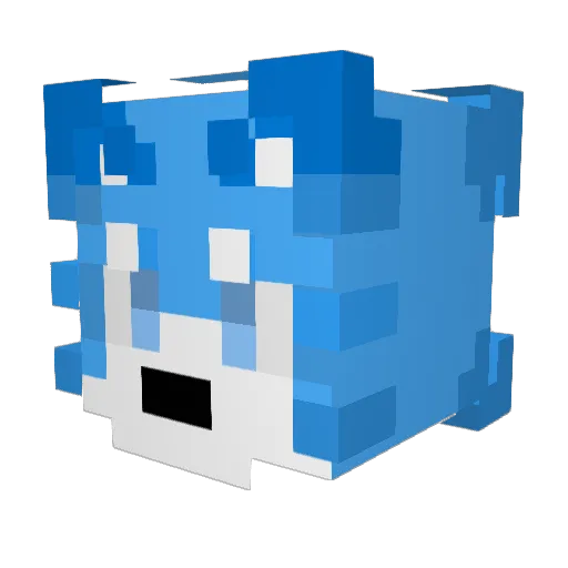 N09999 Minecraft avatar head, 3D render