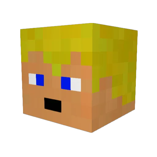 N10360 Minecraft avatar head, 3D render