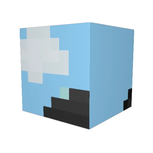 N1CST1CK Minecraft avatar head, 3D render
