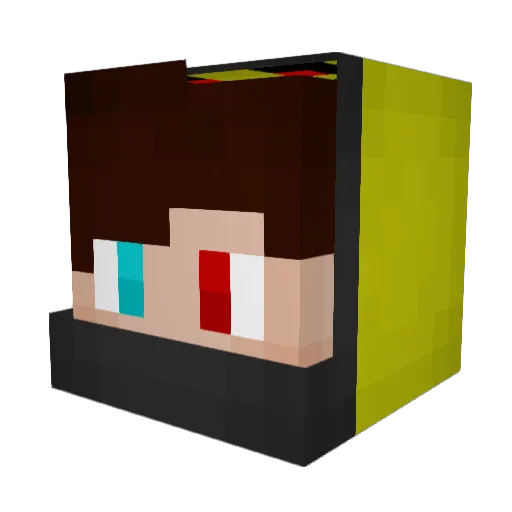 N1TzuA Minecraft avatar head, 3D render