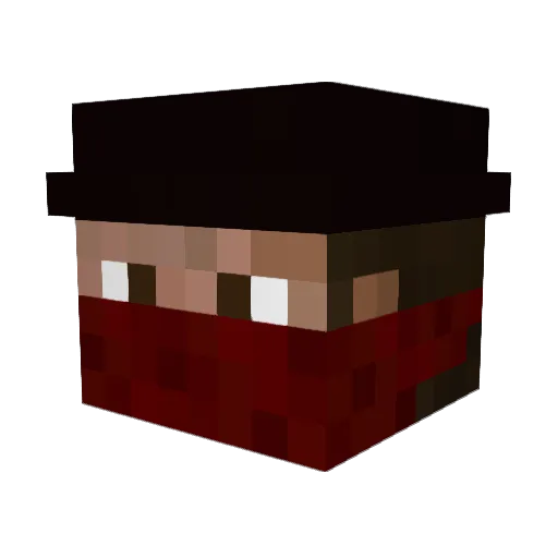 N1ro1 Minecraft avatar head, 3D render