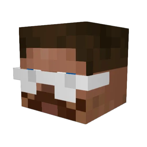 N2026 Minecraft avatar head, 3D render