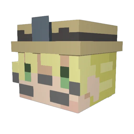 N3443 Minecraft avatar head, 3D render