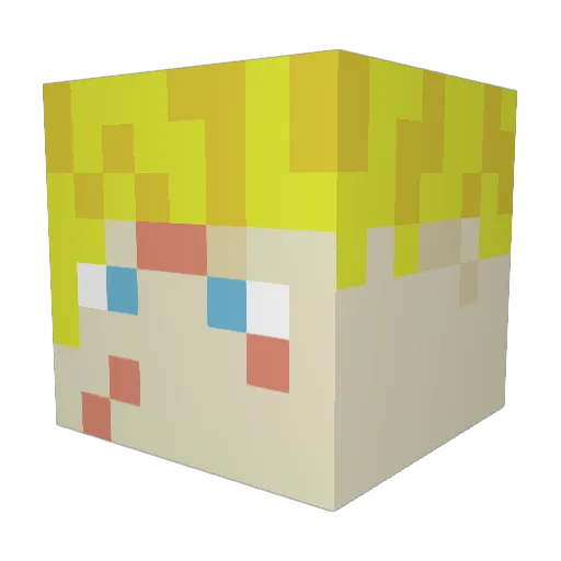 N3Zha Minecraft avatar head, 3D render