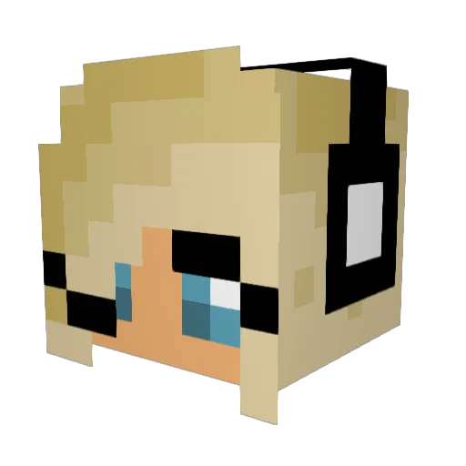 N4Xaki Minecraft avatar head, 3D render