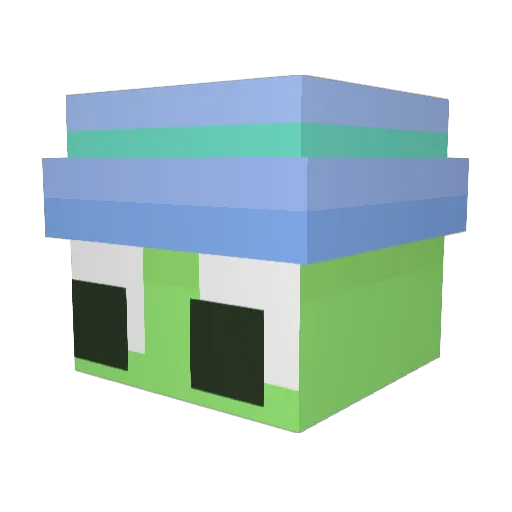 N4zz_00711 Minecraft avatar head, 3D render