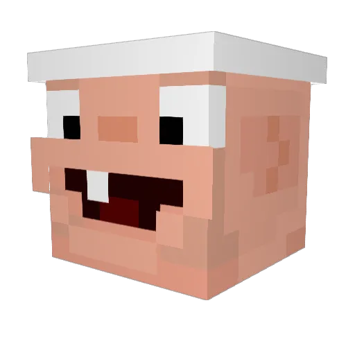 N7S Minecraft avatar head, 3D render