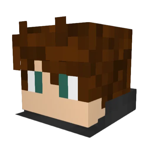 N98W Minecraft avatar head, 3D render