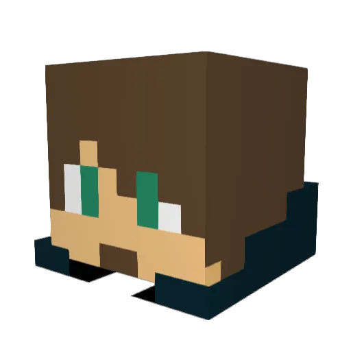 NAHOJTV Minecraft avatar head, 3D render