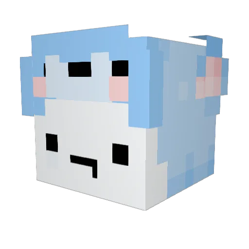 NANAOOHNANA Minecraft avatar head, 3D render
