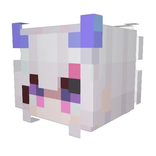NANASEda Minecraft avatar head, 3D render