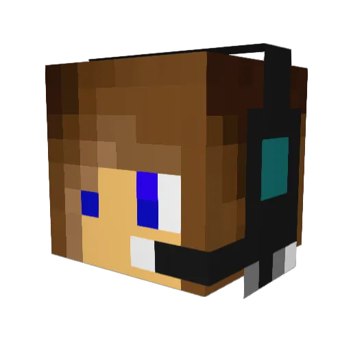 NANDABIA Minecraft avatar head, 3D render