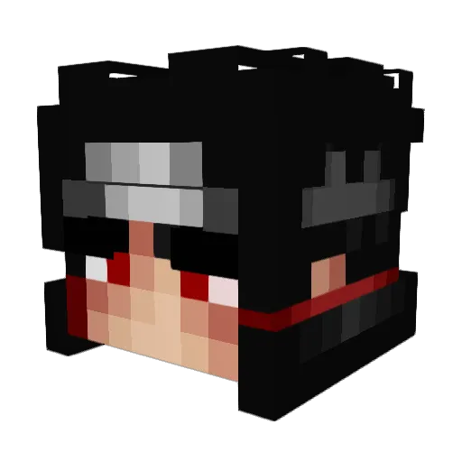 NANIUCHIHA Minecraft avatar head, 3D render
