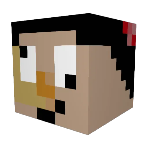 NANIomaewa Minecraft avatar head, 3D render