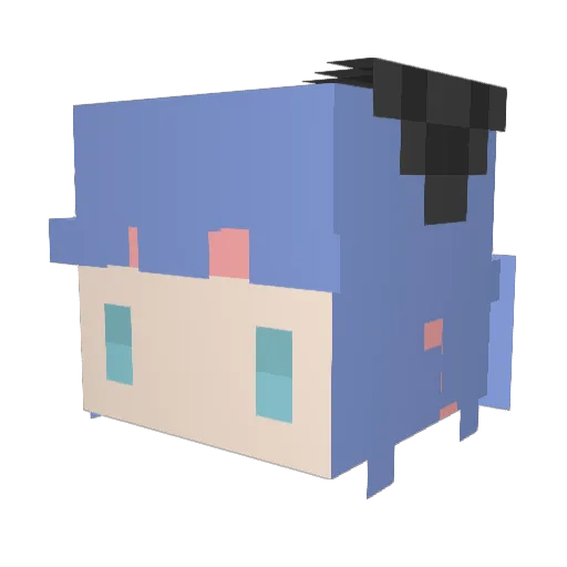 NASA7777 Minecraft avatar head, 3D render