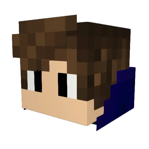 NATU15 Minecraft avatar head, 3D render