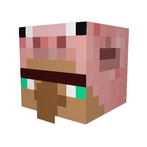 NBA_MNM Minecraft avatar head, 3D render