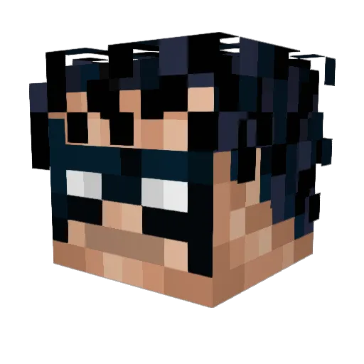 NBC0212 Minecraft avatar head, 3D render