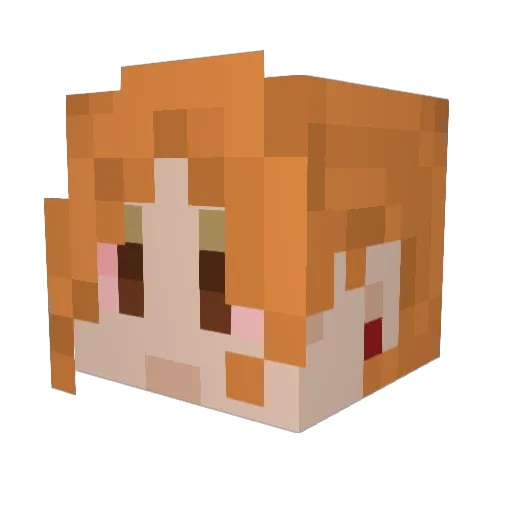 NBPuppy Minecraft avatar head, 3D render