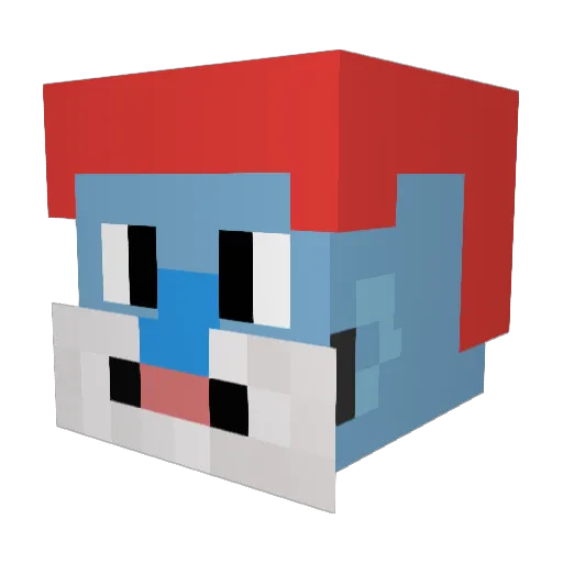 NBU_Bank Minecraft avatar head, 3D render
