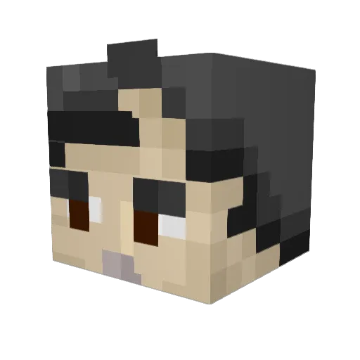 NCL Minecraft avatar head, 3D render