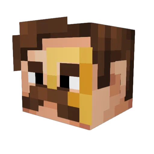 NDCentral Minecraft avatar head, 3D render