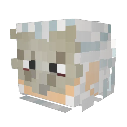 ND_Tv Minecraft avatar head, 3D render