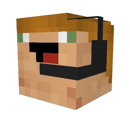 NDoubleG Minecraft avatar head, 3D render