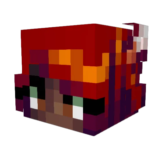 NECROMANCERCROW Minecraft avatar head, 3D render