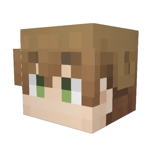 NEKOMUN Minecraft avatar head, 3D render
