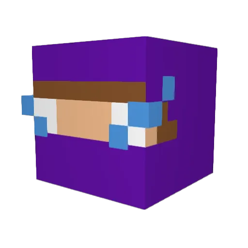NEVER_MIND_100 Minecraft avatar head, 3D render