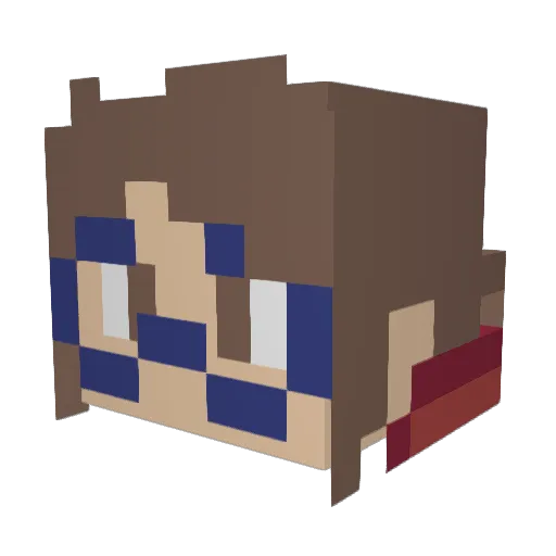 NEdraws Minecraft avatar head, 3D render