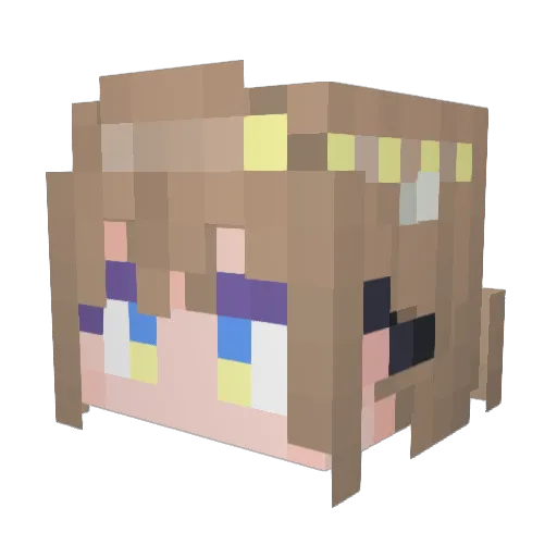 NEkujoGI Minecraft avatar head, 3D render