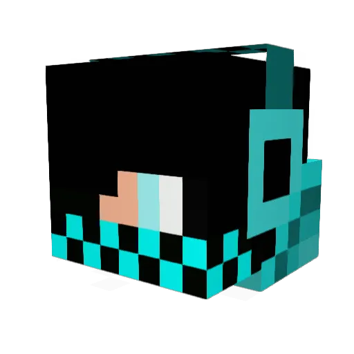 NEondaNUBlu03 Minecraft avatar head, 3D render