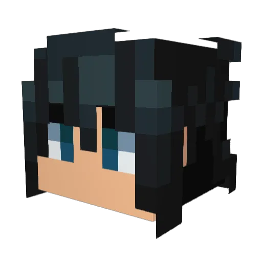 NEvGal Minecraft avatar head, 3D render