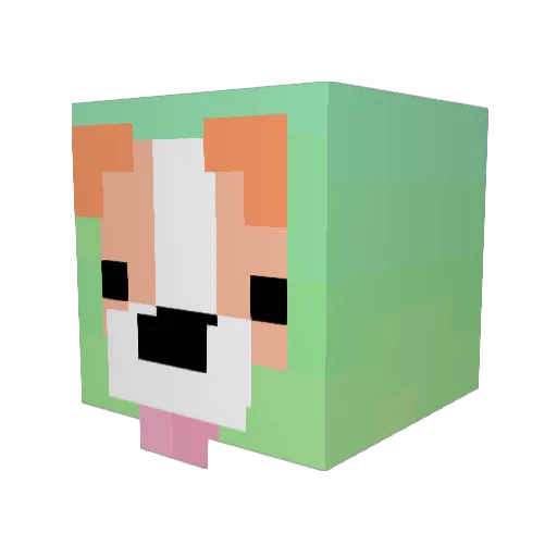 NFWIN Minecraft avatar head, 3D render