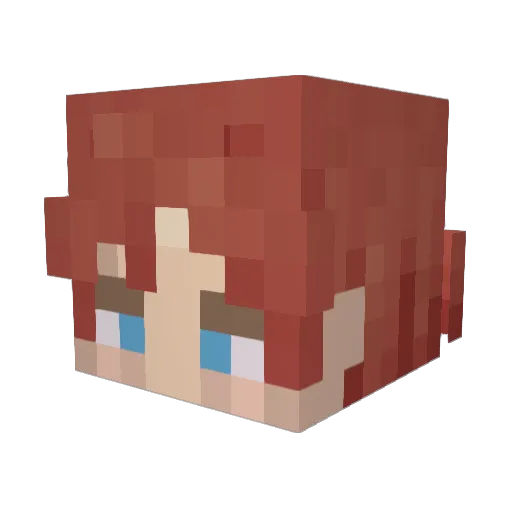 NGEVAN_ Minecraft avatar head, 3D render