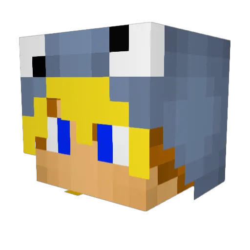 NGhost Minecraft avatar head, 3D render