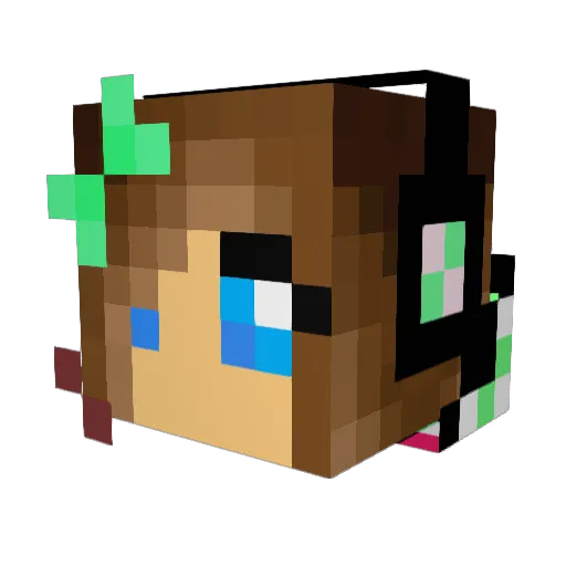 NHBanana Minecraft avatar head, 3D render