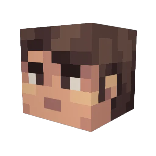 NHladki Minecraft avatar head, 3D render