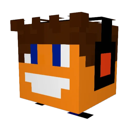 NIAGO Minecraft avatar head, 3D render