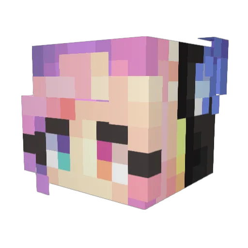 NIANANLING Minecraft avatar head, 3D render